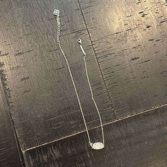 Elisa Silver Tone Pendant Necklace in Iridescent Drusy - Picture 2 of 11